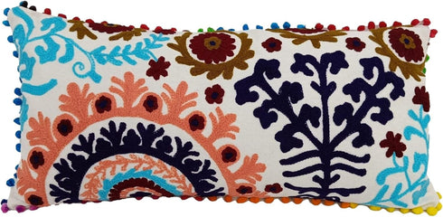 Trade Star 100% Cotton Pillow Cover, Embroidered Modern Elegant Lumbar Decorative Pillow Case