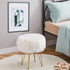 4 Mxfurhawa Faux Fur Storage Ottoman Round Furry Vanity Stool Marble Grain Tray Coffee Table Compact Footrest