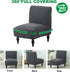 Armless Armless Grey,2PC) Accent Chair Cover Stretch Jacquard Accent Chair Covers Without Arms Washable Slipper Chair