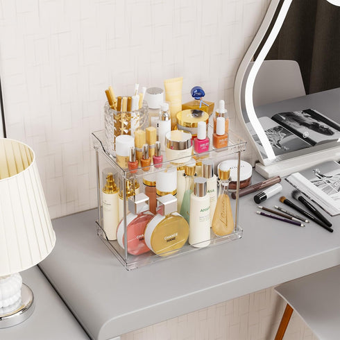Yieach 2 Counter Tier Bathroom Organizer,Tiered Bathroom Organizer for Makeup,Perfume,Beauty Products,Skincare