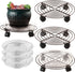 3 Packs Large Metal Plant Caddy with Wheels 13" Heavy-duty Wrought Iron