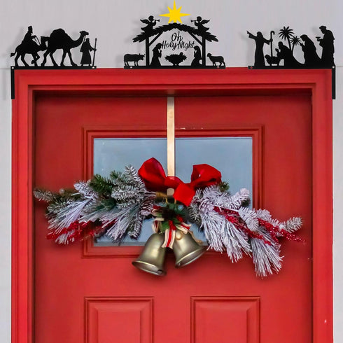 3 Blulu Pcs Metal Christmas Door Topper Nativity Door Frame Decoration Christmas Nativity Frame Corner Decoration