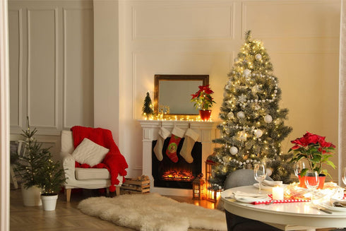 Caroline's Treasures LH9325-CS Vizsla Red and Green Snowflakes Holiday Christmas Stocking - Fireplace Hanging Stockings