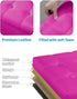 17 inch AmasSmile Storage Ottoman Foot Rest Stool, Velvet Footstool Bench, Hot Pink Short Ottomans Stool, Small Folding