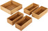 Seville Classics Bamboo Wood Storage Bins - Organizer Boxes for Kitchen, Pantry, Closet, Office (5 Piece 3-Size Set)