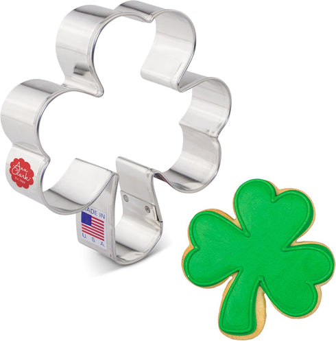 St. Patrick's Day Irish Shamrock Cookie Cutter, 3.75" Made in USA by Ann Clark