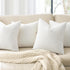 Pack 4 20 20 Inch Topfinel Cream White Boucle Pillow Covers of x Linen Cotton Backing Decorative Textured Accent Solid