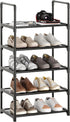 Hockmez 5-Tier Small Shoe Rack,Stackable Shoe Shelf Storage Organizer for Entryway Hallway Closet