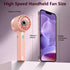 Portable Handheld Fan Rechargeable: Mini Personal Fan with 4 Speeds, USB 2600mAh Battery for Kids, Travel, Office