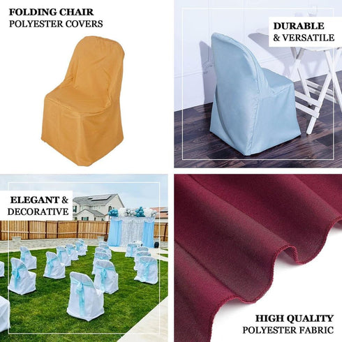 5 Efavormart PCS Ivory Linen Polyester Folding Chair Covers for Dining Chairs Party Wedding Banquet Outdoor Event