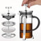 French Press Coffee and Tea Maker, 12 Ounce, Classic 304 Stainless Steel, Heat Resistant Borosilicate Coffee Pot