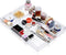 Clear Drawer Organizer, 2 Pieces with 6 Sections & Dividers, Acrylic Makeup Tray for Desk Storage