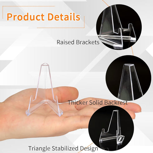15 Pack Card Display Stands Acrylic Card Display Clear Mini Card Stands Sports Card Holder for Display Challenge Medals Baseball Card Trading Cards Coin Graded Card 2.08-inch Tall