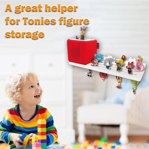 Tonie Shelf - Wooden Shelf for Tonies Storage, Floating Shelves for Tonie Organizer, Magnetic Tonie Shelf for Wall