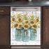 Farm Sunflower Dishwasher Cover Magnet Sticker, Vase Sunflowers Fridge Decal, Farm Style Vinyl Home Appliance Cover