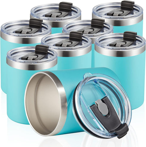 12oz/8Pack 8 Pack) MEWAY Insulated Stainless Steel Reusable Mug, Double Wall Durable Coffee Cup, Powder Coat