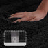 Turquoize Luxury Chenille Bath Rug, Extra Absorbent Non Slip Microfiber Shower Rug, 17"x 24", Black