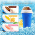 Slushie Cup, 2 Packs Magic Quick Frozen Smoothies Cup, Portable Double Layer Slushy Maker with Straw and Spoon