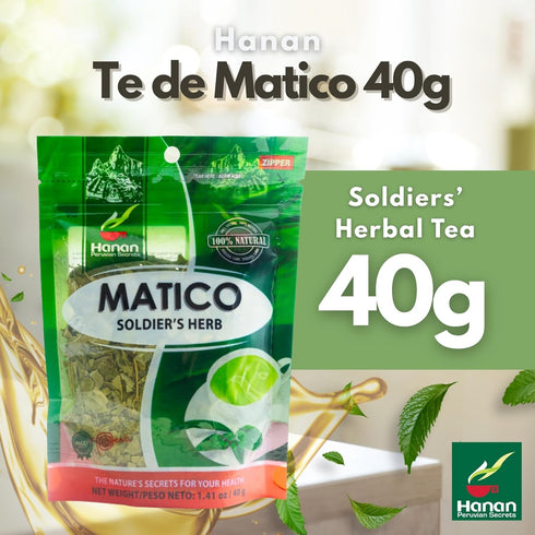 40g (1.4oz) Hanan Te de Matico - Matico Loose Leaf Tea Soldiers Herb, Spiked Pepper, Natural Herbal Tea from Peru