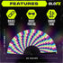 GloFX Folding Fan - Large Trippy Rave Clack Hand Fan for Men/Women for Events, Parties, Dance, Gift