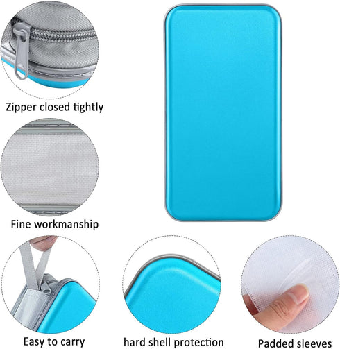 CD Case Holder, 80 Capacity CD/DVD Hard Plastic Storage Binder for Car Home Office Travel (Sky Blue)