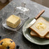 2 Pack ZOOFOX Glass Butter Dish, Small Glass Butter Keeper with Lid and Easy Grip Handle, Clear Butter Serving Storage