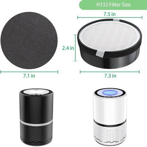 For LEVOIT LV-H132 Replacement Filters, Compatible with LV-H132 3-in-1 Nylon Pre-Filter, High-Efficiency Activated