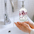 17oz Glass Soap Dispenser Bottle with Plastic Pump - Flower Design