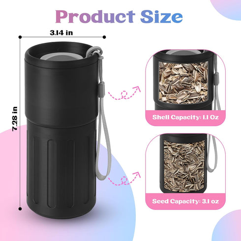 TAAMOG 3D Portable Sunflower Seed Cup with Shell Storage, Printed Pistachios Nut Snack Bowl Containers for Outdoor/