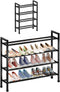 Abiglifty 4-Tier Expandable Shoe Rack,17"-33" Adjustable Shoe Rack for Closet,Metal Shoes Shelves