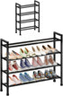 Abiglifty 4-Tier Expandable Shoe Rack,17"-33" Adjustable Shoe Rack for Closet,Metal Shoes Shelves