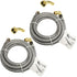 HQRP 2-Pack Universal Premium Stainless Steel Dishwasher Fill Hose, 6-Foot Burst Proof Water Supply Line