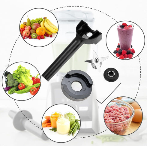 Vitamix Compatible Blender Blade Replacement Kit - 4 Wet Blades, Wrench, Retainer Nut for 32oz & 64oz