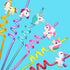 24 Reusable Unicorn Drinking Plastic Straws + 6 Temporary Tattoos for Girls, Birthday Party Supplies