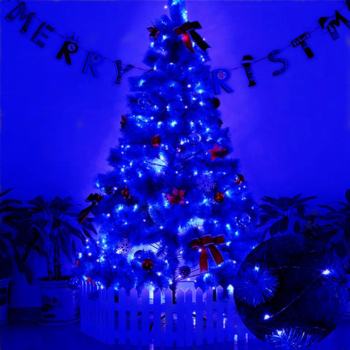 Ranlraka 7Ft 20 Decoration-2Pack Blue Battery Operated LED String Lights LED Silver Copper Wire Fairy Ambiance Lighting