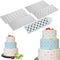 Kissbuty Wedding Cake Stencil Template, 5 Pcs Plastic Spray Floral Cake Decorating Tools (Diamond Quilted Grid Texture)