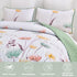 Set 2 Set Sets 68"x86" Dinjoy Floral Quilt Twin Size,Sage Green Bedspreads for Girls Pieces Cute Botanical Bedding