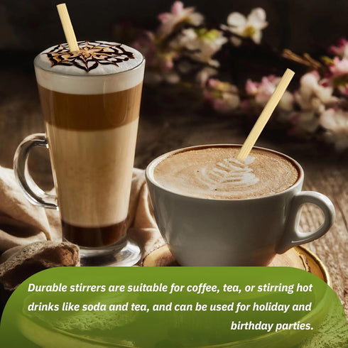 Lagincig 1000PCS 5.5 Inch Coffee Stirrers - Bamboo Coffee Stir Sticks Disposable Hot Drink Beverage Stirring Swizzle