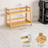Countertop 2 ANBOXIT Rattan-Look Matcha Station Organizer, Bamboo Tea & Coffee Accessories Station Organizer, Tier Mug