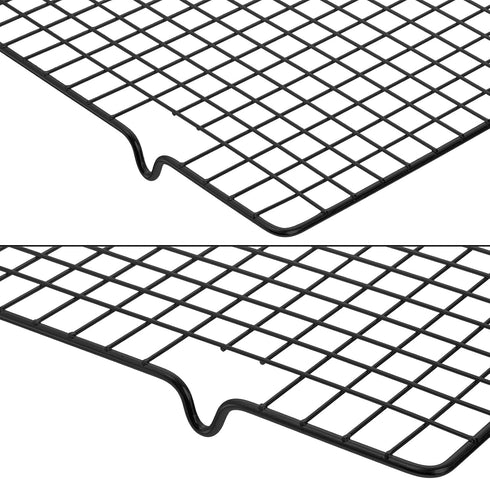 Tebery 2 Pack Heavy-Duty Black Wire Cooking Rack, Nonstick Baking & Cooling Grid for Roasting, Grilling - 16" x 10"