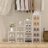 6 SHIISEWE White Bamboo Shoe Rack for Small Spaces Tier Tall Vertical Narrow Rack