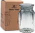 OFFIDIX Glass Vase, Geometric Faceted Design Flower Vase for Weddings, Events, and Home Decor Arrangements.