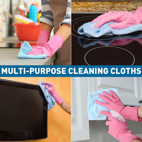 TEAWOO Cloths-15 Pack, 5 (12x12 inches) Microfiber Cleaning Cleaning Rags, Microfiber Towels for Cars, Home Colors