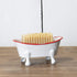 Foreside Home & Garden Red Rim White Enamel Soap Dish - Bathtub