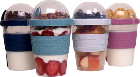 Salda 4 Pack 20 oz Breakfast On the Go Cups, Take and