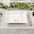 15.8 7.9 Inch 50 Luxenap X Linen-Feel Guest Towels, Lettered Hand Towels - Gold Letter 'G', Sans Serif Font, White
