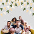 32Ft Sage Green Party Decorations - Olive Green Tan Brown Cream Triangle Flag Fabric Banner for Birthday Wedding Decor