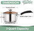 Herogo 2Qt Saucepan with Lid, 18/10 Stainless Steel Sauce Pan Pot, 2 Quart Saucepan for Gas Electric Stove Top Camping, Rust Free & Dishwasher Safe by Herogo