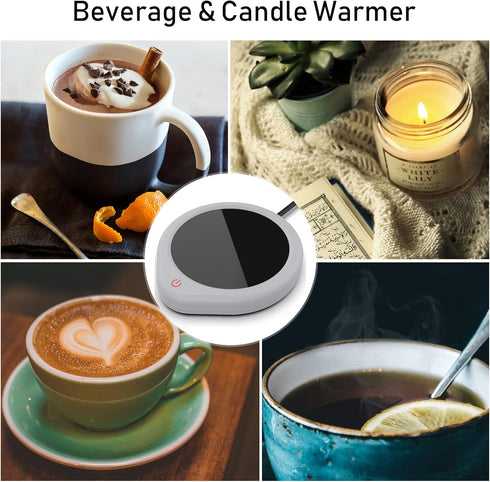 Coffee Mug Warmer with Auto Shut Off, Electric Beverage Warmer for Desk, Smart Temperature Settings