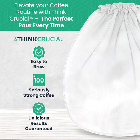 Think Crucial Replacement Strainer Bag Compatible with Toddy Cold Brew System, Washable & Reusable (2 Pack)